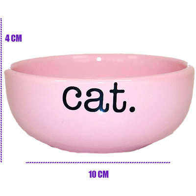 Comedouro de Cerâmica Pet Injet Cat Rosa