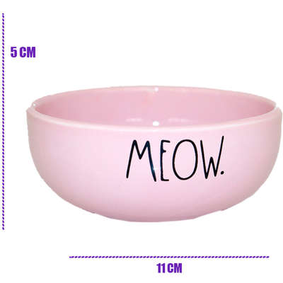 Comedouro de Cerâmica Pet Injet Meow Rosa