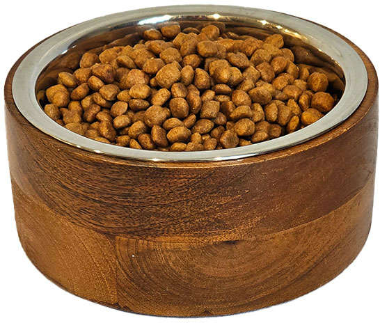 Comedouro de Inox e Madeira Meau para Cães