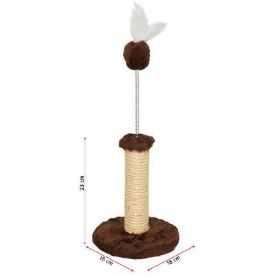 Brinquedo Arranhador São Pet Redondo em Pelúcia Marrom