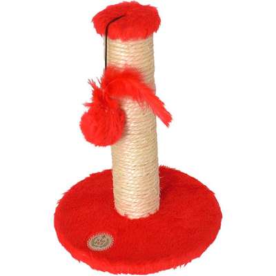 Brinquedo Arranhador São Pet Redondo em Pelúcia Vermelho