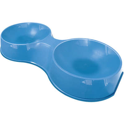 Comedouro Duplo Furacão Pet Pop Azul para Gatos
