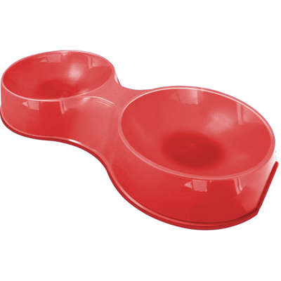 Comedouro Duplo Furacão Pet Pop Vermelho para Gatos