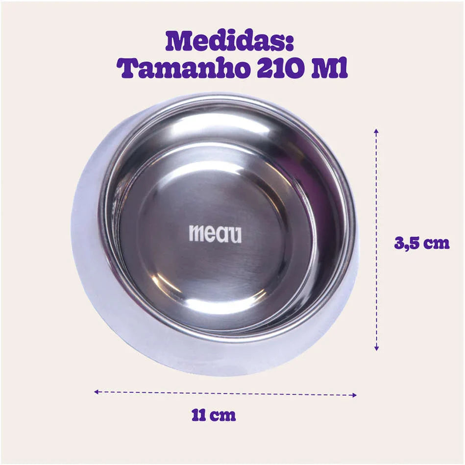Comedouro Meau Inox para Cães e Gatos