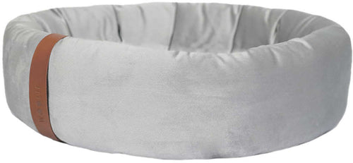 Cama Lush Cinza com Tag Caramelo para Gatos