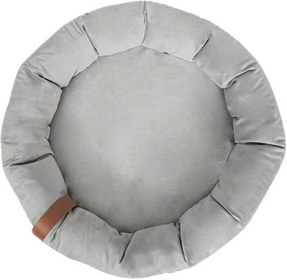 Cama Lush Cinza com Tag Caramelo para Gatos