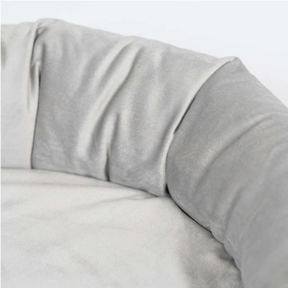 Cama Lush Cinza com Tag Caramelo para Gatos