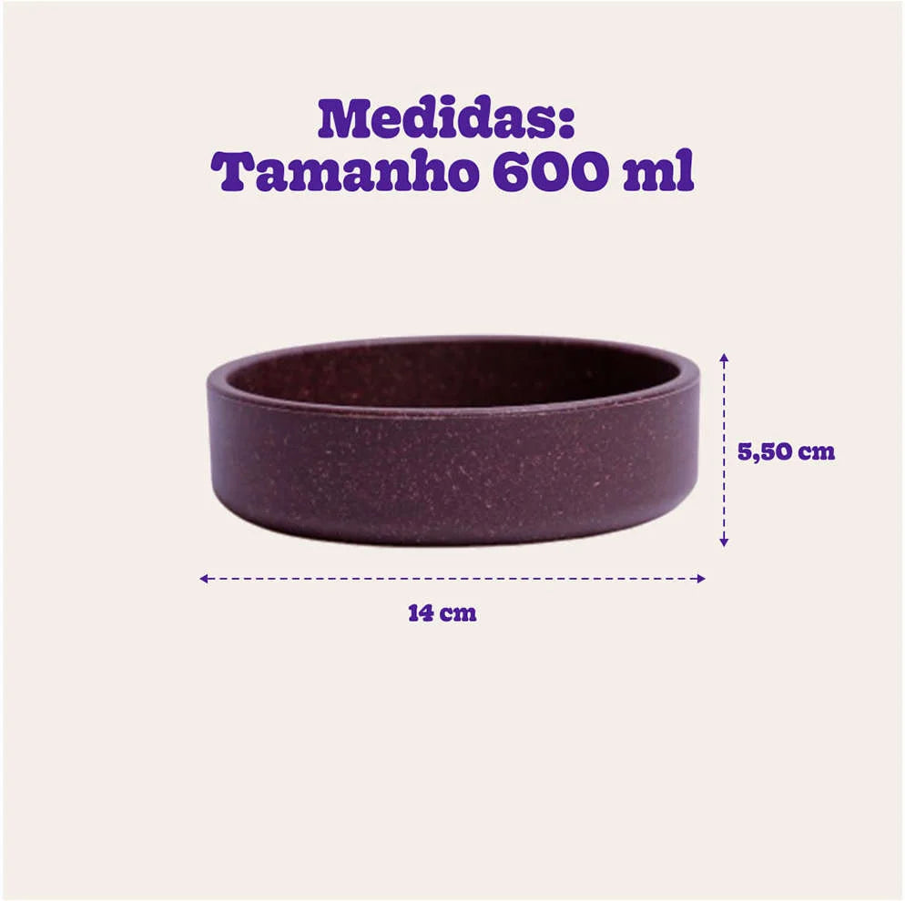 Comedouro Meau de Bambu Bordô para Cães