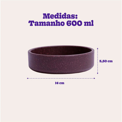 Comedouro Meau de Bambu Bordô para Cães