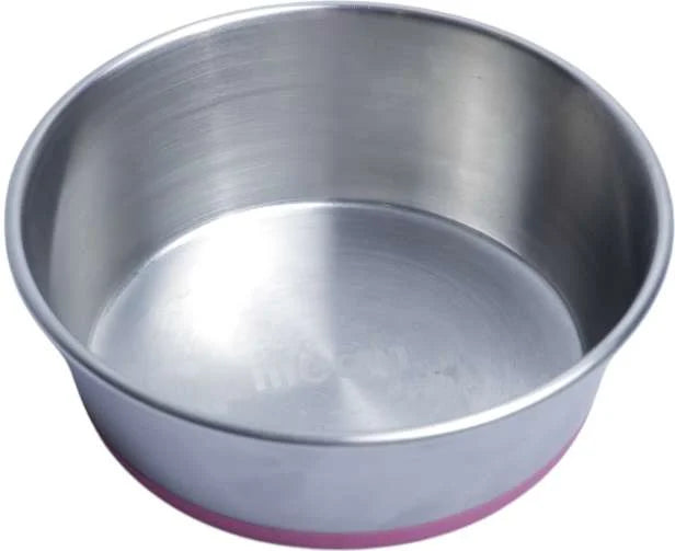 Comedouro Meau Inox Antiderrapante Rosa