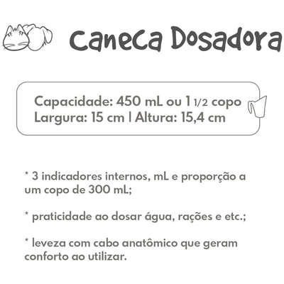 Caneca Dosadora Família de Estimação Lavanda
