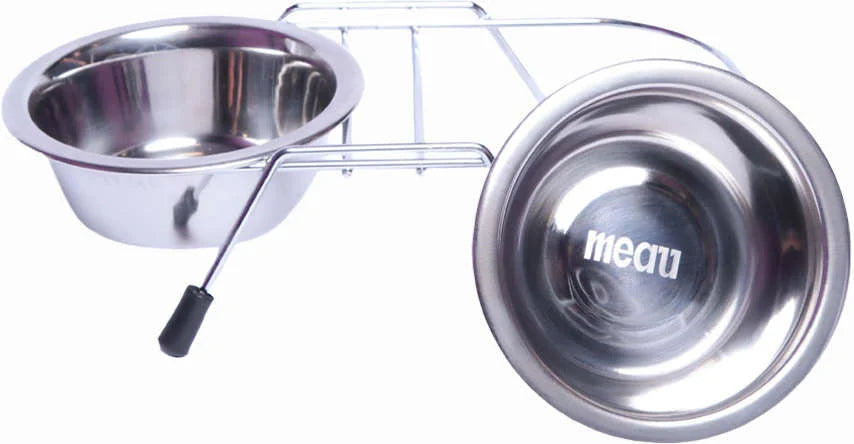 Comedouro e Bebedouro Meau Duplo Inox para Cães e Gatos
