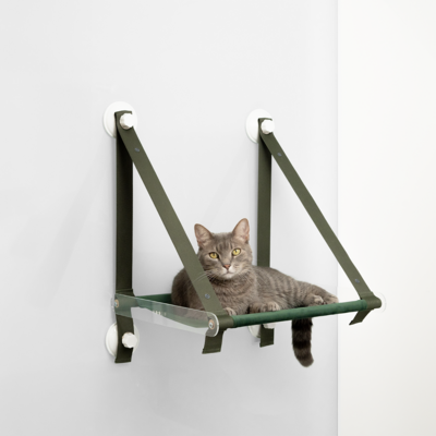 Cama de Janela Woolie Loft Verde para Gatos