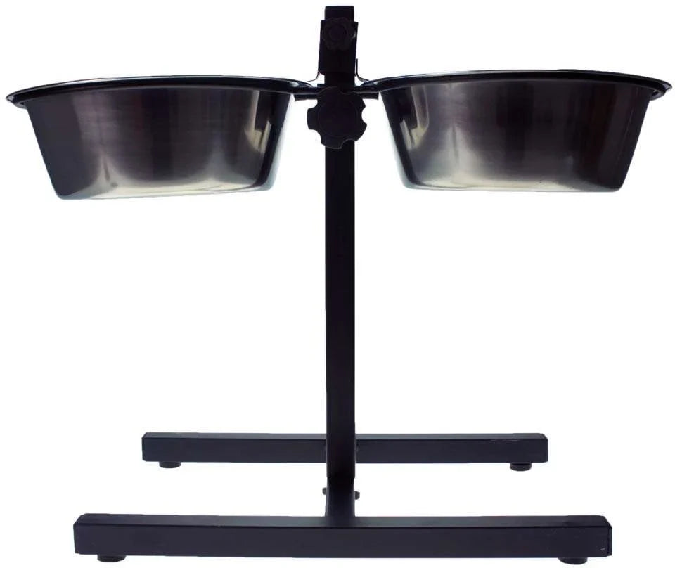 Comedouro Duplo de Inox Ajustável em Altura Chalesco