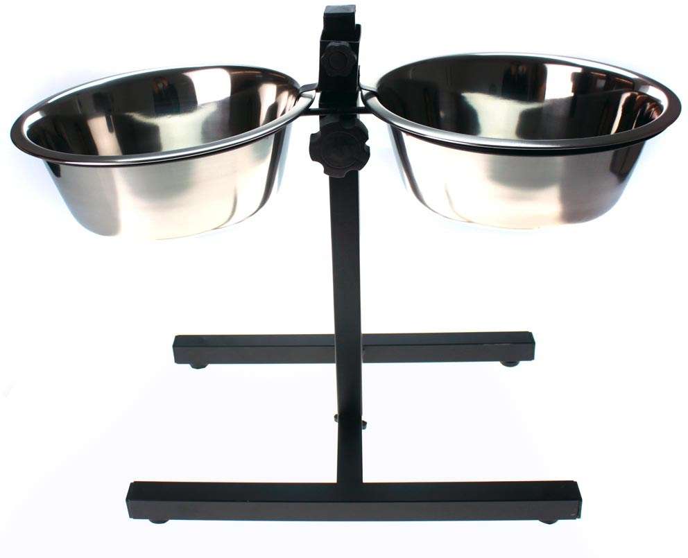 Comedouro Duplo de Inox Ajustável em Altura Chalesco