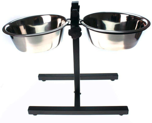 Comedouro Duplo de Inox Ajustável em Altura Chalesco