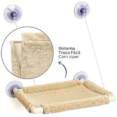 Cama de Janela Gatton Catbed Carneirinho para Gatos