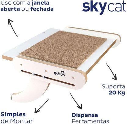 Cama Janeleira Gatton Sky Cat Branca para Gatos