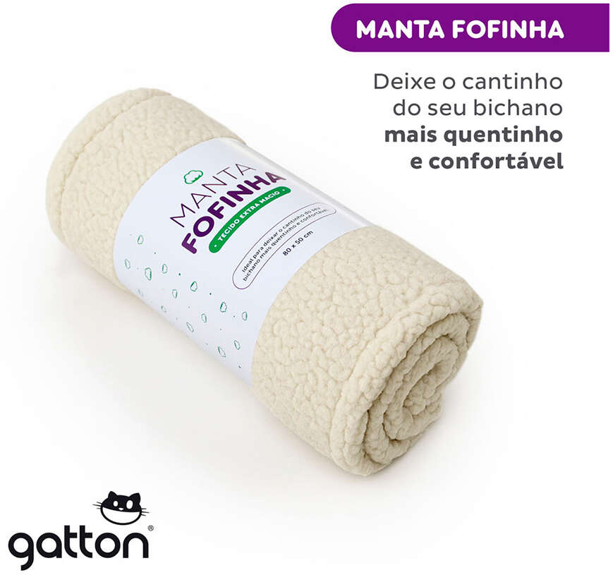 Manta Fofinha Gatton Carneirinho Extra Macia Creme para Cães e Gatos
