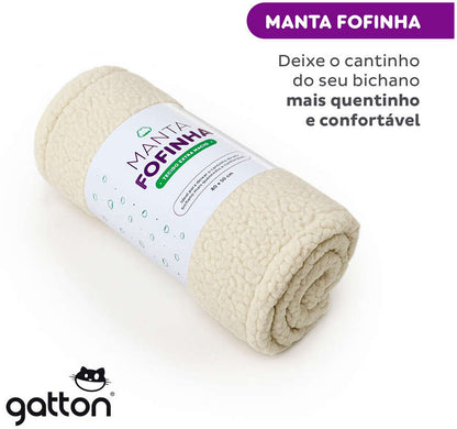 Manta Fofinha Gatton Carneirinho Extra Macia Creme para Cães e Gatos