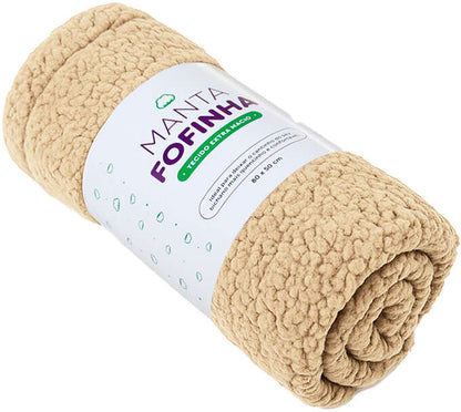 Manta Fofinha Gatton Carneirinho Extra Macia Avelã para Cães e Gatos