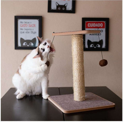 Brinquedo Arranhador Chão com Carpete Marrom