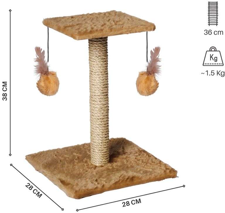 Brinquedo Arranhador Le Petin Duo Square Cat T1 Bege
