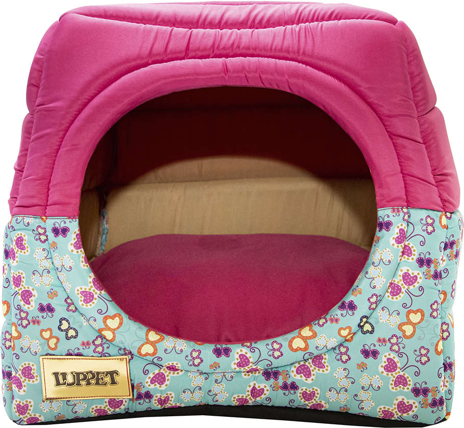 Cama Iglu 2 em 1 Rosa com Estampa Borboleta