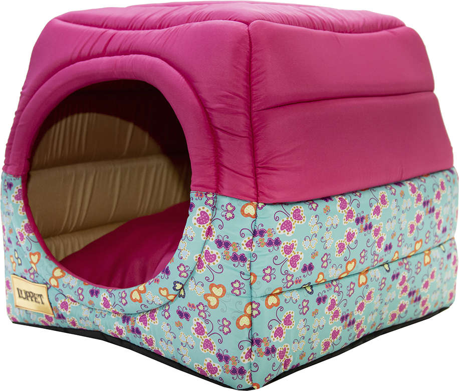 Cama Iglu 2 em 1 Rosa com Estampa Borboleta
