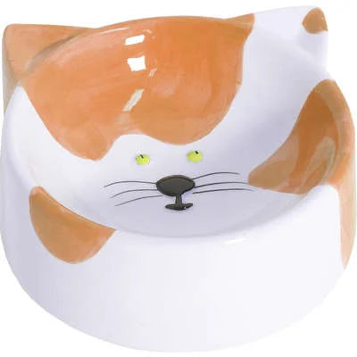 Comedouro Porcelana The Pets Cara de Gato Laranja