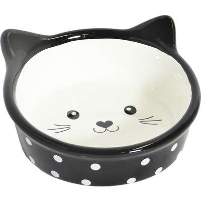 Comedouro Porcelana The Pets Face Cat Preto