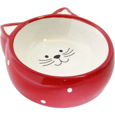 Comedouro Porcelana The Pets Face Cat Vermelho