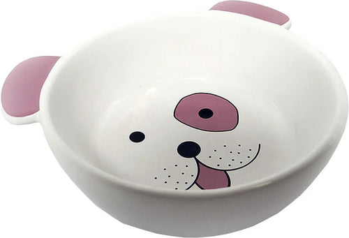 Comedouro Porcelana The Pets Face Dog Rosa