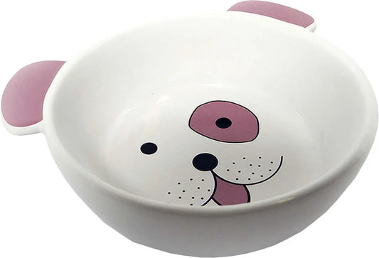 Comedouro Porcelana The Pets Face Dog Rosa