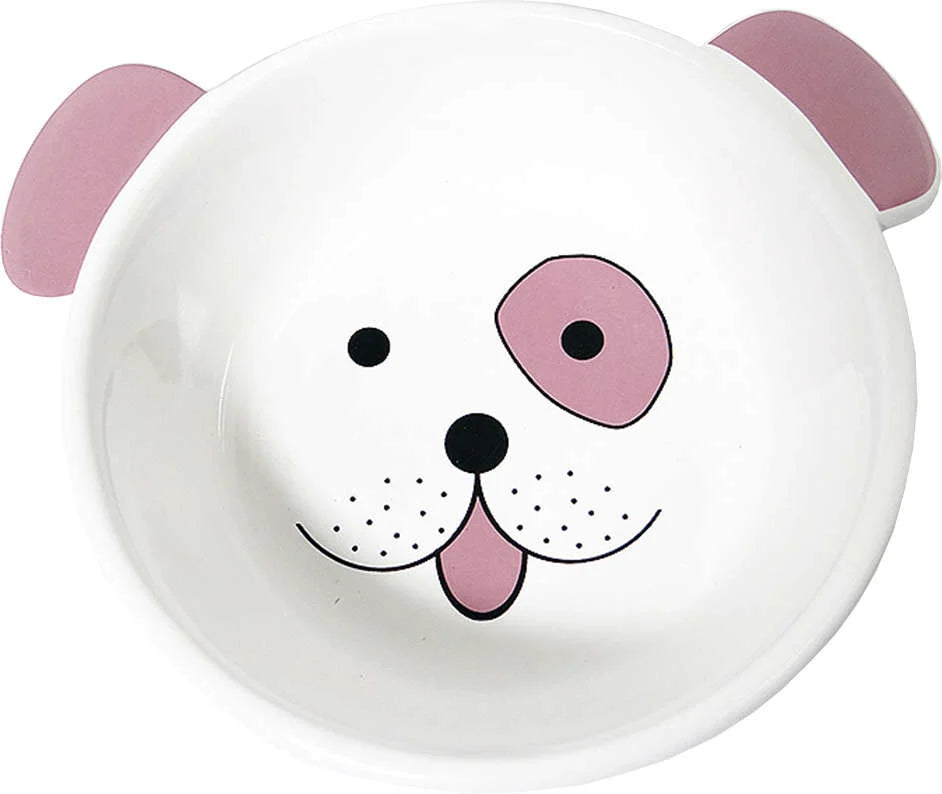 Comedouro Porcelana The Pets Face Dog Rosa