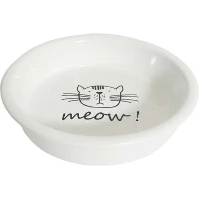 Comedouro Porcelana The Pets Gatinho Meow Branco