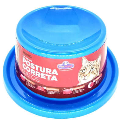 Comedouro Postura Correta Azul para Gatos