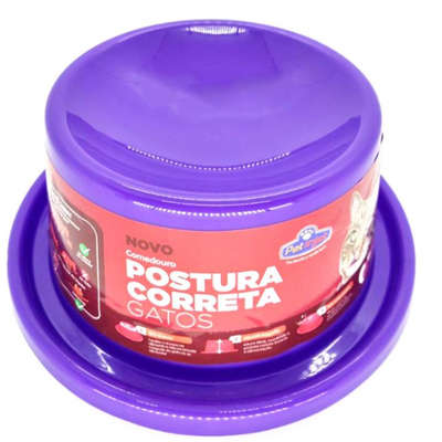 Comedouro Postura Correta Lilás para Gatos