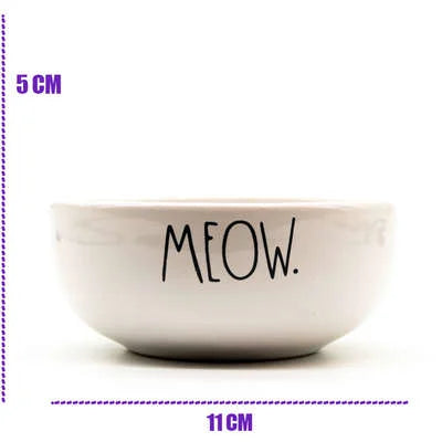 Comedouro de Cerâmica Pet Injet Meow Branco