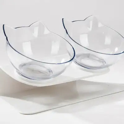 Tigela Dupla Crazy Pets Transparente