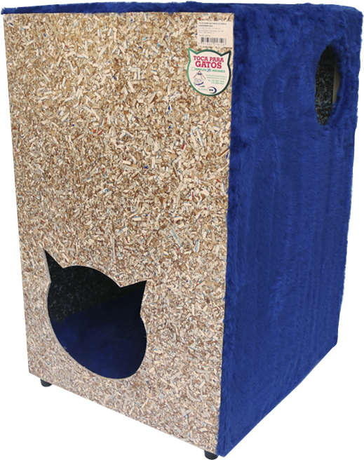 Toca Ecológica Recriar Pet 2 Andares Azul para Gatos