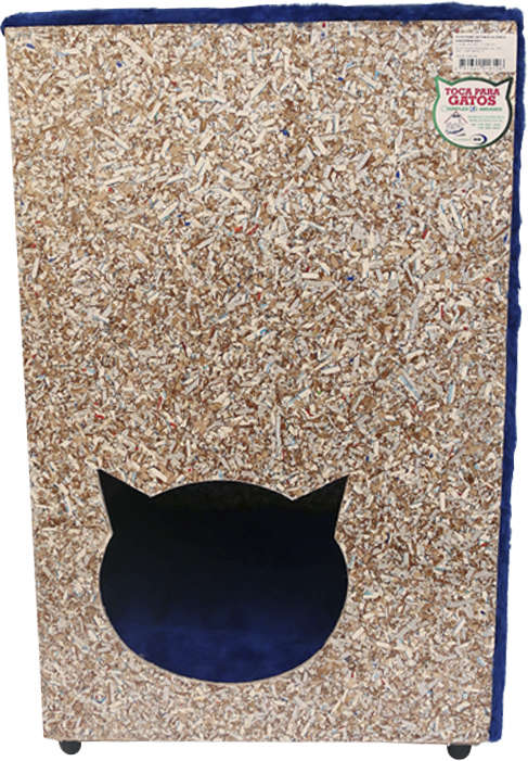 Toca Ecológica Recriar Pet 2 Andares Azul para Gatos
