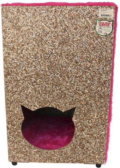Toca Ecológica Recriar Pet 2 Andares Rosa para Gatos