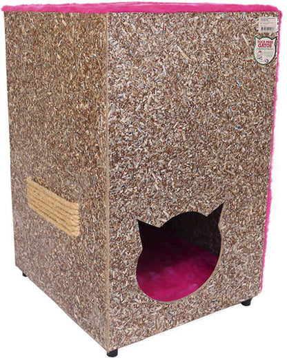 Toca Ecológica Recriar Pet 2 Andares Rosa para Gatos