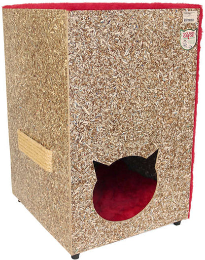 Toca Ecológica Recriar Pet 2 Andares Vermelha para Gatos