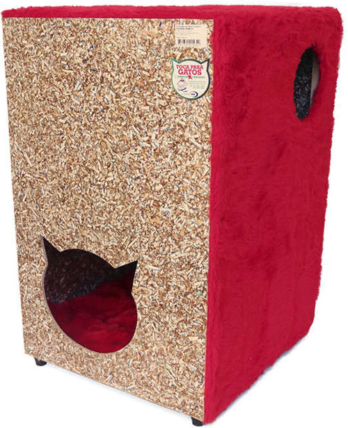 Toca Ecológica Recriar Pet 2 Andares Vermelha para Gatos