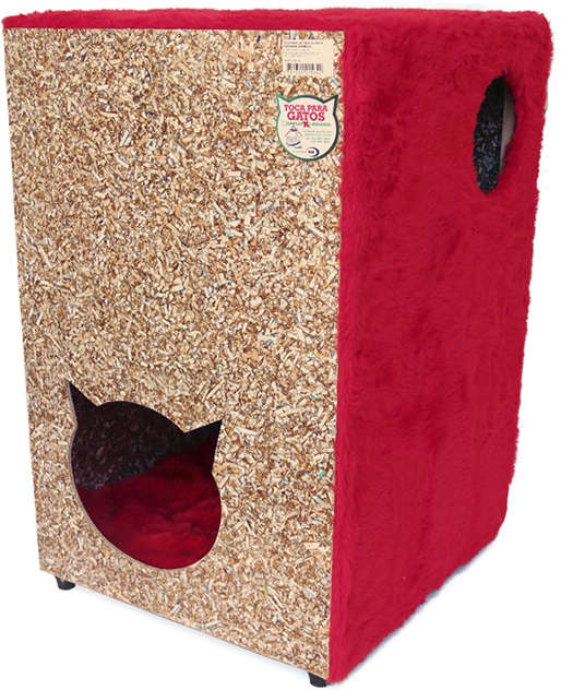 Toca Ecológica Recriar Pet 2 Andares Vermelha para Gatos