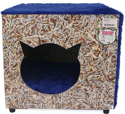 Toca Ecológica Recriar Pet Simples Azul para Gatos